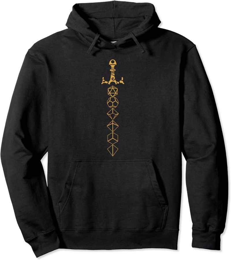 DND Bronze Dice Sword Dice Set Collector Nerdy D20 Hoodie