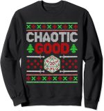 Santa Chaotic Good Christmas D20 Ugly Tabletop Sweater Sweatshirt