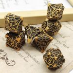 DND Metal Board Game Yellow-Black Dice