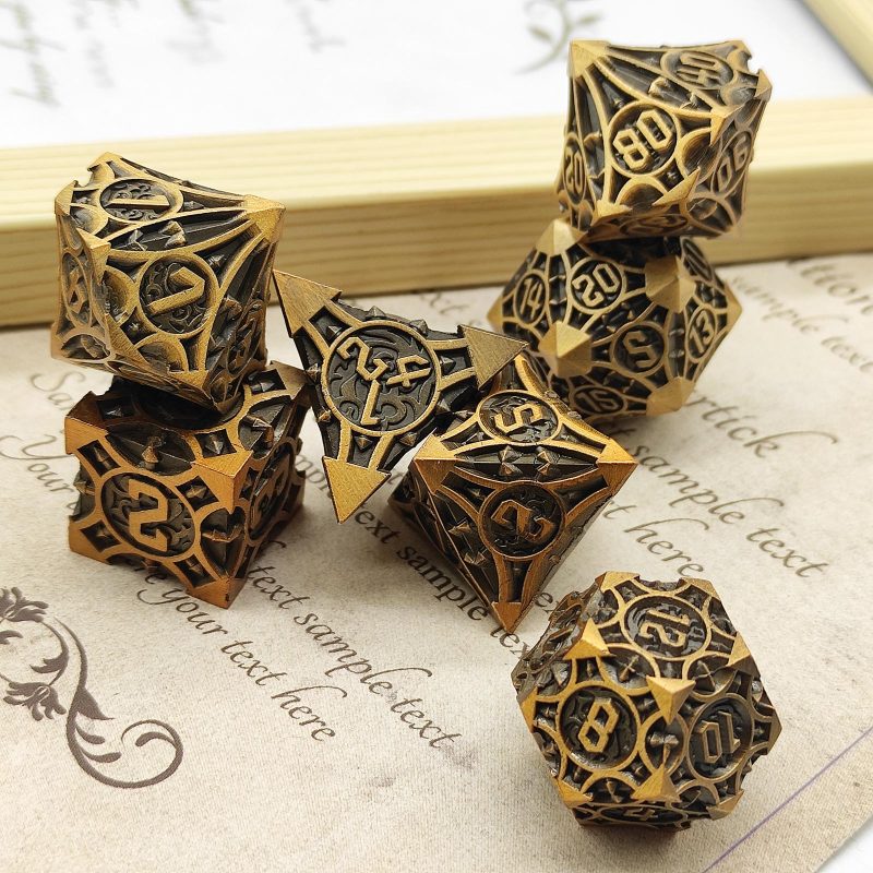 DND Metal Board Game Yellow-Black Dice
